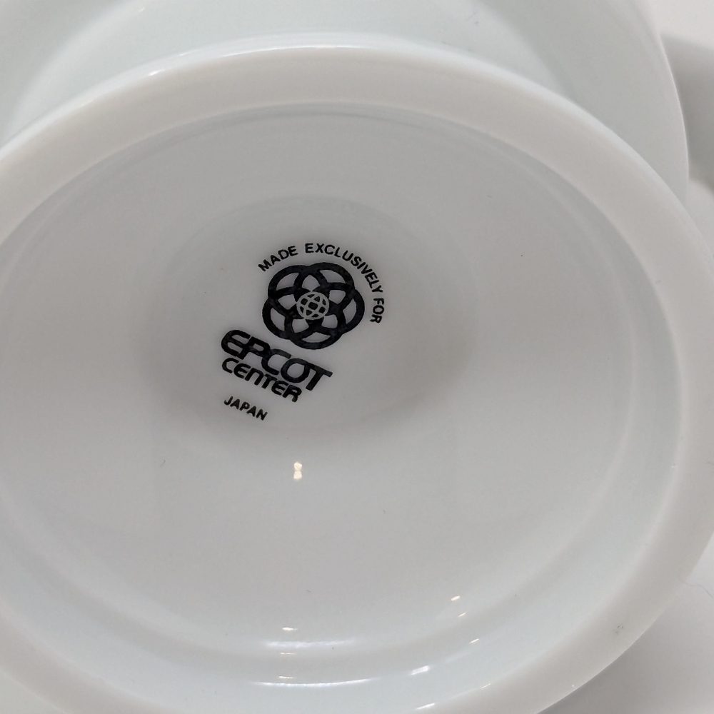 Walt Disney World Epcot Center Figment Milk Glass Mug 1982 Vintage Japan #3 - Picture 4 of 5